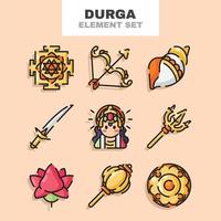 durga icon set vector