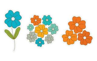 voorjaar stickers, bloemen, bloemen en blad stickers voor scrapbooken, planner, groet kaart en meer. vector