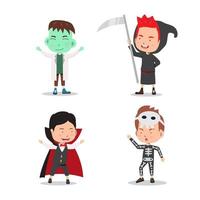 Halloween kostuum feest karakters vector