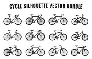 reeks van fiets silhouetten vector illustratie, divers type van fiets vector verzameling geïsoleerd Aan een wit achtergrond