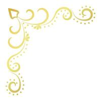 goud wijnoogst barok hoek ornament retro patroon antiek stijl acanthus. decoratief ontwerp element filigraan kalligrafie. u kan gebruik voor bruiloft decoratie van groet kaart en laser snijdend vector