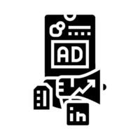 sociaal media advertenties glyph icoon vector illustratie