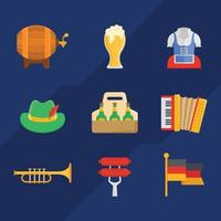 set van oktoberfest-elementpictogrammen vector