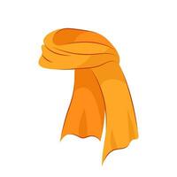 vector illustratie van een warm oranje sjaal in vlak stijl Aan een wit achtergrond. warm herfst kleren, accessoire.