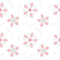 transparant fancy bloemen naadloos patroon in roze vector