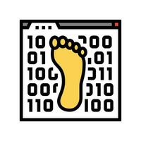 digitaal voetafdruk cyberpesten kleur icoon vector illustratie