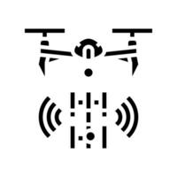 telecommunicatieverbinding dar glyph icoon vector illustratie