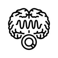 hersenen golven studie lijn icoon vector illustratie