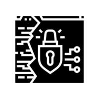 hacken poging cyberpesten glyph icoon vector illustratie