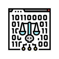 cybercriminaliteit wet cyberpesten kleur icoon vector illustratie