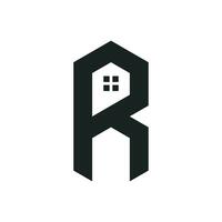 r logo echt landgoed concept ontwerp vector illustratie.