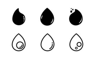 waterdruppel icon set - vectorillustratie. vector