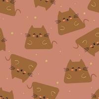 schattig katten naadloos patroon voor kleding stof afdrukken, textiel, geschenk omhulsel papier. kleurrijk vector voor kinderen, vlak stijl
