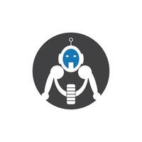 robot logo sjabloon vector pictogram illustratie ontwerp