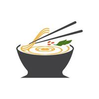 noodle voedsel noodle kom logo vector illustratie