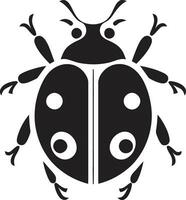 klassiek schoonheid strak lieveheersbeestje silhouet tijdloos eenvoud de lieveheersbeestje insigne van kunst vector