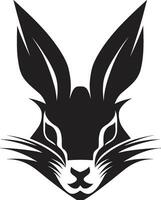 stoutmoedig zwart konijn vector icoon elegant konijn schets ontwerp