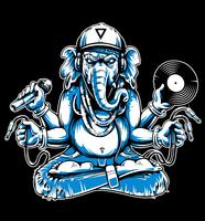 Ganesha met muzikale attributen Vector