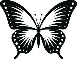 noir schoonheid duurt vleugel zwart vlinder symbool elegantie in schaduwen monochromatisch vlinder logo vector