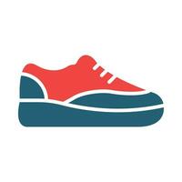 Sportschool schoenen vector glyph twee kleur icoon voor persoonlijk en reclame gebruiken.