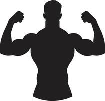 bepaald lichaamsbouw monochromatisch kunstenaarstalent in bodybuilding sterkte ontketend zwart vector afbeelding van buigen dapperheid