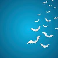 halloween en decoratie concept Witboek vleermuizen vliegen. vector