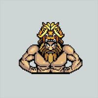 pixel kunst illustratie Hercules. korrelig Grieks Hercules. Grieks mythologie Hercules korrelig voor de pixel kunst spel en icoon voor website en video spel. oud school- retro. vector