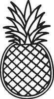 grillig ananas icoon ananas in maanlicht vector