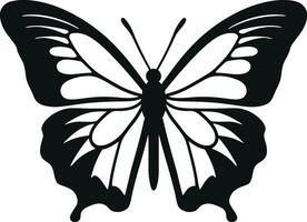 gebeeldhouwd vrijheid vlinder icoon in zwart zwart vlinder silhouet een werk van kunst vector