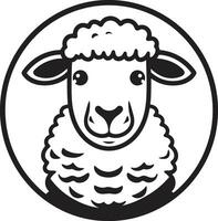 aftekenen schapen logo 's nachts charme zwart wollig symbool vector elegantie