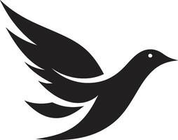 hand- getrokken zwart duif vector logo een persoonlijk en uniek ontwerp kalligrafische zwart duif vector logo een mooi en elegant ontwerp