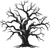 eeuwig slaap afbeelding van een dood boom in zwart vector blijvend echo monochroom kunstenaarstalent van een levenloos boom