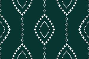 groen kruis steek kleurrijk meetkundig traditioneel etnisch patroon ikat naadloos patroon grens abstract ontwerp voor kleding stof afdrukken kleding jurk tapijt gordijnen en sarong aztec Afrikaanse Indisch Indonesisch vector