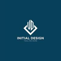eerste vd logo plein ruit met lijnen, modern en elegant logo ontwerp vector