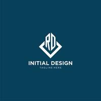 eerste rd logo plein ruit met lijnen, modern en elegant logo ontwerp vector