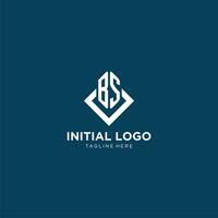 eerste bs logo plein ruit met lijnen, modern en elegant logo ontwerp vector