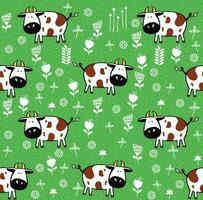 schattig koeien naadloos patroon. kinderachtig achtergrond. vector