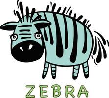 tekenfilm zebra hoofd, dier hoofd vector.dier sticker. vector