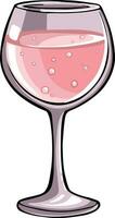 glas van Champagne alcohol met bubbels, sprankelend wijn illustratie vector