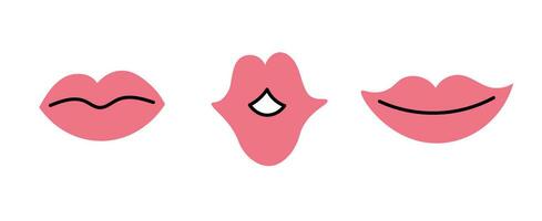 modern roze lippen reeks vector