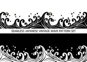 Japans wijnoogst naadloos Golf patroon set. vector illustratie. horizontaal herhaalbaar.