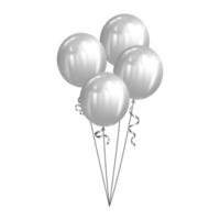 bundel van realistisch wit ballonnen, glanzend ballonnen vector illustratie