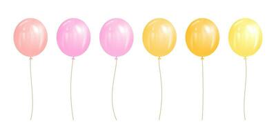 reeks van helium ballonnen zacht pastel kleuren realistisch ontwerp. decor voor Valentijn dag, bruiloft, verjaardagen en vakantie vector