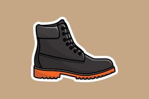 op reis schoen sticker vector icoon illustratie. mode voorwerp icoon ontwerp concept. jongens buitenshuis sport- schoenen sticker vector ontwerp met schaduw.