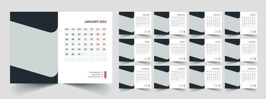 kalender 2024 week begin maandag zakelijke ontwerp ontwerper sjabloon vector