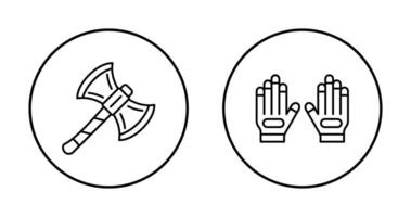 bijl en handschoen icoon vector
