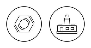 fabriek en noot, voedsel icoon vector