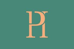 combinatie brief ph logo ontwerp premie vector
