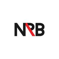 monogram brief nrb modern eerste logo ontwerp vector