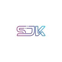 sjk creatief logo ontwerp, of sjk logo ontwerp icoon met zwart en wit achtergrondkleur vector